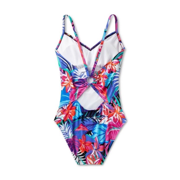 Women's UPF 50 Ring Back One Piece
Swimsuit - Aqua Green® Multi Pink - Picture 6 of 7